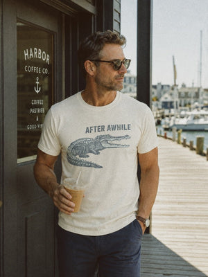 After Awhile Crocodile Tee | Vintage Croc Smile Tee | Ultra-Soft Eco-Friendly Graphic Tee