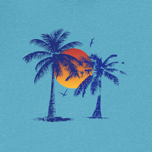 Afterglow Palms Tee | Vintage Tropical Sunset Graphic T-Shirt | Ultra-Soft Eco-Friendly Graphic Tee