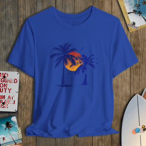 Afterglow Palms Tee | Vintage Tropical Sunset Graphic T-Shirt | Ultra-Soft Eco-Friendly Graphic Tee