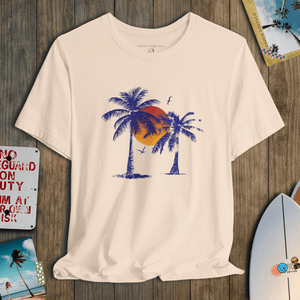 Afterglow Palms Tee | Vintage Tropical Sunset Graphic T-Shirt | Ultra-Soft Eco-Friendly Graphic Tee