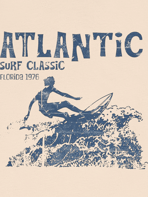 Atlantic Surf Classic Tee | Retro Surf Nostalgia | Ultra - Soft Eco - Friendly Graphic Tee