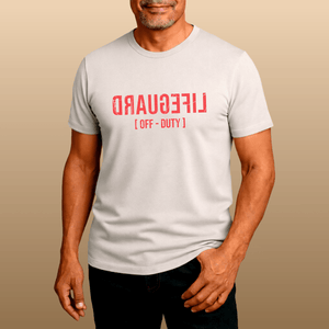 Backward Lifeguard Off Duty T-Shirt | Lightweight Ultra - Soft Coastal Graphic Tee | Ultra - Soft Eco - Friendly Graphic Tee