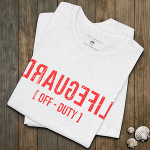 Backward Lifeguard Off Duty T-Shirt | Lightweight Ultra - Soft Coastal Graphic Tee | Ultra - Soft Eco - Friendly Graphic Tee