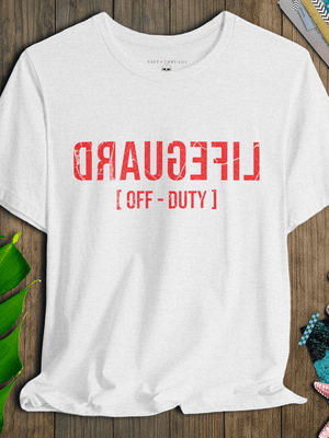 Backward Lifeguard Off Duty T-Shirt | Lightweight Ultra - Soft Coastal Graphic Tee | Ultra - Soft Eco - Friendly Graphic Tee