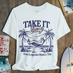 Beach Bum Bigfoot T-Shirt | Planet - Friendly Ultra - Soft Funny Coastal Tee | Ultra - Soft Eco - Friendly Graphic Tee