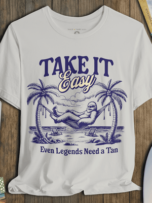 Beach Bum Bigfoot T-Shirt | Planet - Friendly Ultra - Soft Funny Coastal Tee | Ultra - Soft Eco - Friendly Graphic Tee