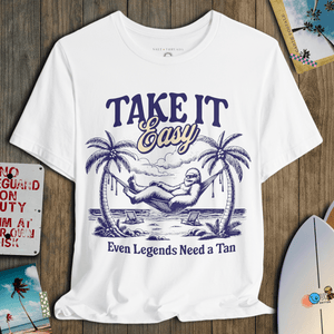 Beach Bum Bigfoot T-Shirt | Planet - Friendly Ultra - Soft Funny Coastal Tee | Ultra - Soft Eco - Friendly Graphic Tee