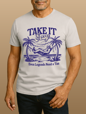 Beach Bum Bigfoot T-Shirt | Planet - Friendly Ultra - Soft Funny Coastal Tee | Ultra - Soft Eco - Friendly Graphic Tee
