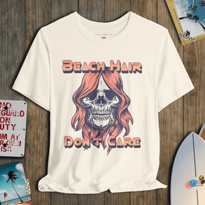 Beach Hair Revival T-Shirt | Vintage Rock Skull Coastal Tee | Ultra - Soft Eco - Friendly Graphic Tee