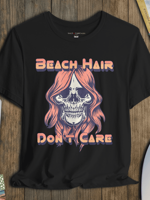 Beach Hair Revival T-Shirt | Vintage Rock Skull Coastal Tee | Ultra - Soft Eco - Friendly Graphic Tee