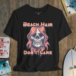 Beach Hair Revival T-Shirt | Vintage Rock Skull Coastal Tee | Ultra - Soft Eco - Friendly Graphic Tee