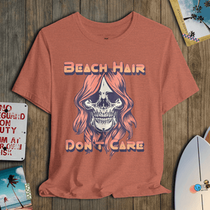 Beach Hair Revival T-Shirt | Vintage Rock Skull Coastal Tee | Ultra - Soft Eco - Friendly Graphic Tee