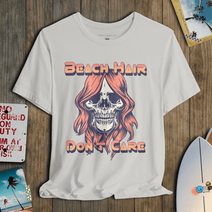 Beach Hair Revival T-Shirt | Vintage Rock Skull Coastal Tee | Ultra - Soft Eco - Friendly Graphic Tee