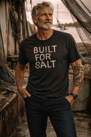 Built for Salt Tee | Vintage Coastal Script | Ultra - Soft Eco - Friendly Graphic Tee