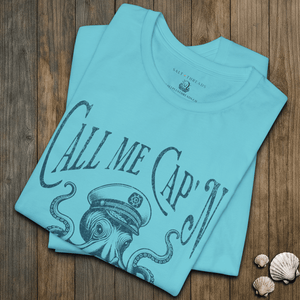 Call Me Cap’n Salty Octopus T-Shirt | Ultra - Soft Sustainable Pirate Graphic Tee | Ultra - Soft Eco - Friendly Graphic Tee