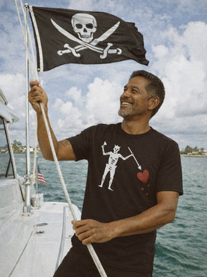 Captain Blackbeard Flag Tee | Vintage Pirate Jolly Roger Graphic | Ultra - Soft Eco - Friendly Graphic Tee