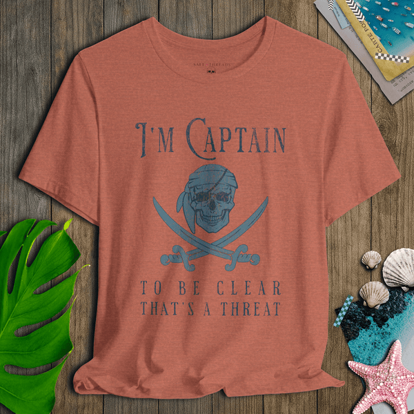 Captain Threat Pirate T-Shirt | Ultra - Soft Eco - Friendly Graphic Tee | Ultra - Soft Eco - Friendly Graphic Tee