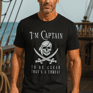 Captain Threat Pirate T-Shirt | Ultra - Soft Eco - Friendly Graphic Tee | Ultra - Soft Eco - Friendly Graphic Tee