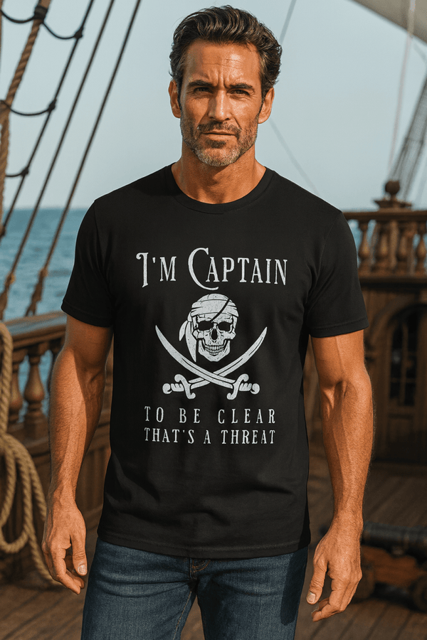 Captain Threat Pirate T-Shirt | Ultra - Soft Eco - Friendly Graphic Tee | Ultra - Soft Eco - Friendly Graphic Tee