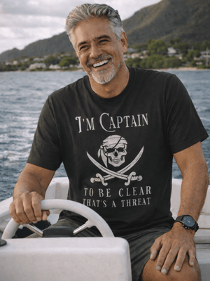 Captain Threat Tee | Funny Coastal Graphic | Ultra - Soft Eco - Friendly Graphic Tee