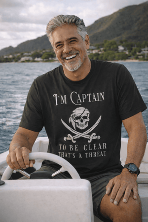Captain Threat Tee | Funny Coastal Graphic | Ultra - Soft Eco - Friendly Graphic Tee