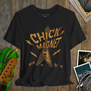 Chick Magnet Band T-Shirt | Vintage Guitar Funny Crew Approved Tee | Ultra - Soft Eco - Friendly Graphic Tee