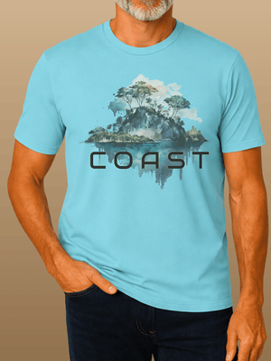 Coast Lost Island T-Shirt | Eco - Friendly Ultra - Soft Coastal Graphic Tee | Ultra - Soft Eco - Friendly Graphic Tee