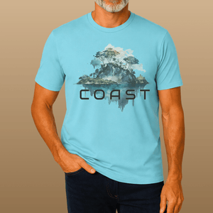 Coast Lost Island T-Shirt | Eco - Friendly Ultra - Soft Coastal Graphic Tee | Ultra - Soft Eco - Friendly Graphic Tee