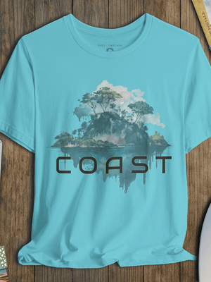 Coast Lost Island T-Shirt | Eco - Friendly Ultra - Soft Coastal Graphic Tee | Ultra - Soft Eco - Friendly Graphic Tee