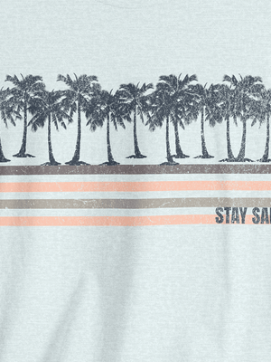 Coastal Palms Tee | Stay Salty Vintage Tee | Ultra - Soft Eco - Friendly Graphic Tee