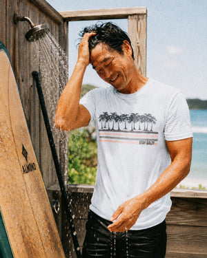 Coastal Palms Tee | Stay Salty Vintage Tee | Ultra - Soft Eco - Friendly Graphic Tee