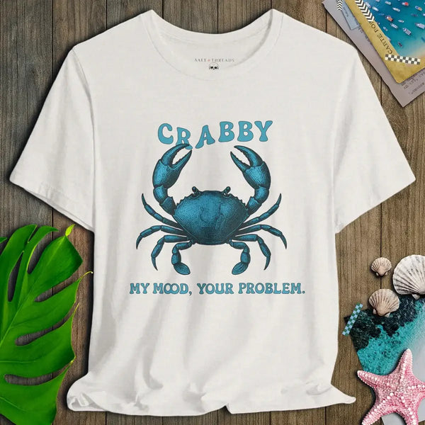 Crabby Mood Crab Tee White- Salt + Threads Co.