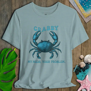 Crabby Mood Crab Tee Blue- Salt + Threads Co.