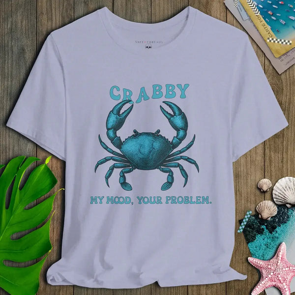 Crabby Mood Crab Tee Light Blue- Salt + Threads Co.