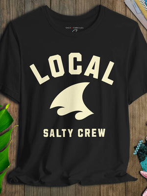 Crew Only Local T-Shirt | Ultra - Soft Salty Crew Shark Graphic Tee | Ultra - Soft Eco - Friendly Graphic Tee