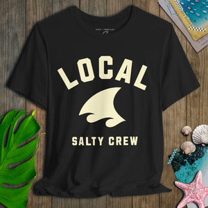 Crew Only Local T-Shirt | Ultra - Soft Salty Crew Shark Graphic Tee | Ultra - Soft Eco - Friendly Graphic Tee