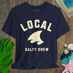 Crew Only Local T-Shirt | Ultra - Soft Salty Crew Shark Graphic Tee | Ultra - Soft Eco - Friendly Graphic Tee