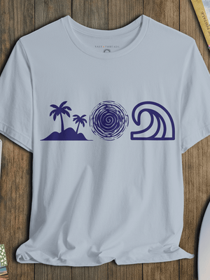 Earth, Wind & Water T-Shirt | Minimalist Surf - Inspired Coastal Graphic Tee | Ultra - Soft Eco - Friendly Graphic Tee