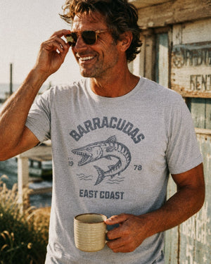 East Coast Barracuda Tee | Vintage Gym Fish Tee | Ultra - Soft Eco - Friendly Graphic Tee