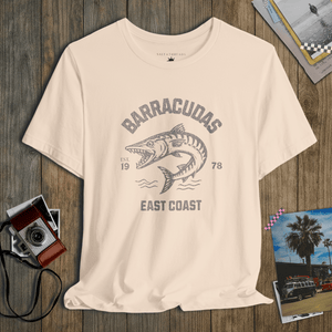 East Coast Barracuda Tee | Vintage Gym Fish Tee | Ultra - Soft Eco - Friendly Graphic Tee