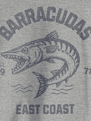 East Coast Barracuda Tee | Vintage Gym Fish Tee | Ultra - Soft Eco - Friendly Graphic Tee