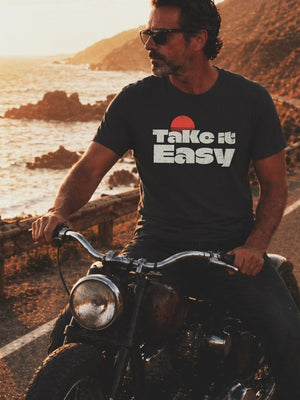 Easy Does It Tee | Take It Easy Sunset Tee | Ultra - Soft Eco - Friendly Graphic Tee