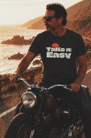 Easy Does It Tee | Take It Easy Sunset Tee | Ultra - Soft Eco - Friendly Graphic Tee