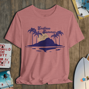 Endless Summer T-Shirt | Vintage Sunset Island Coastal Graphic Tee | Ultra - Soft Eco - Friendly Graphic Tee