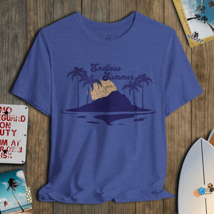 Endless Summer T-Shirt | Vintage Sunset Island Coastal Graphic Tee | Ultra - Soft Eco - Friendly Graphic Tee