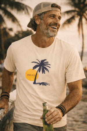 Endless Tee | Vintage Sunset Palm | Ultra - Soft Eco - Friendly Graphic Tee