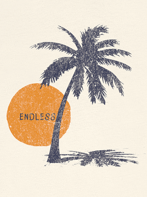Endless Tee | Vintage Sunset Palm | Ultra - Soft Eco - Friendly Graphic Tee