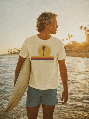 Endless Vibes 70s Sunset Palm Tee | Retro Coastal Graphic Tee | Ultra-Soft Eco-Friendly Graphic Tee