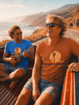 Endless Vibes 70s Sunset Palm Tee | Retro Coastal Graphic Tee | Ultra-Soft Eco-Friendly Graphic Tee