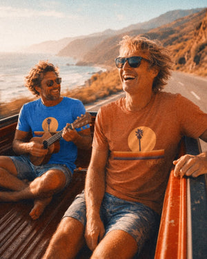 Endless Vibes 70s Sunset Palm Tee | Retro Coastal Graphic Tee | Ultra-Soft Eco-Friendly Graphic Tee